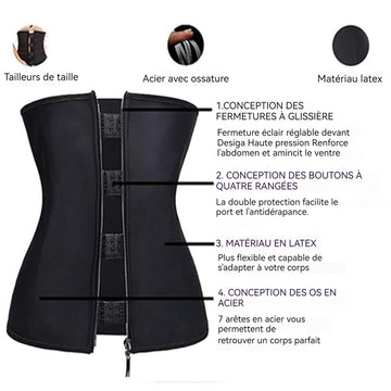 Gaine Amincissante Ventre 80x26 cm plat femme corset minceur serre taille body sculptant femme gainant ceinture amincissante noir